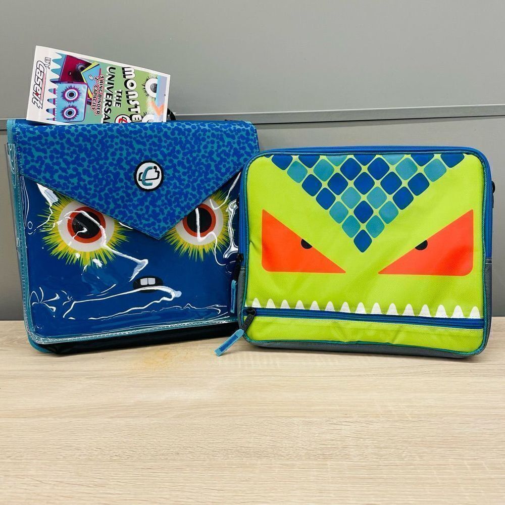 NWT Case-It Universal Monster Zipper Binder with Removable Laptop Sleeve 2” Ring